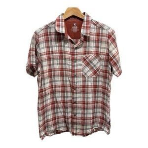 Kuhl Men’s Red and White Plaid Casual Button Down Shirt Medium